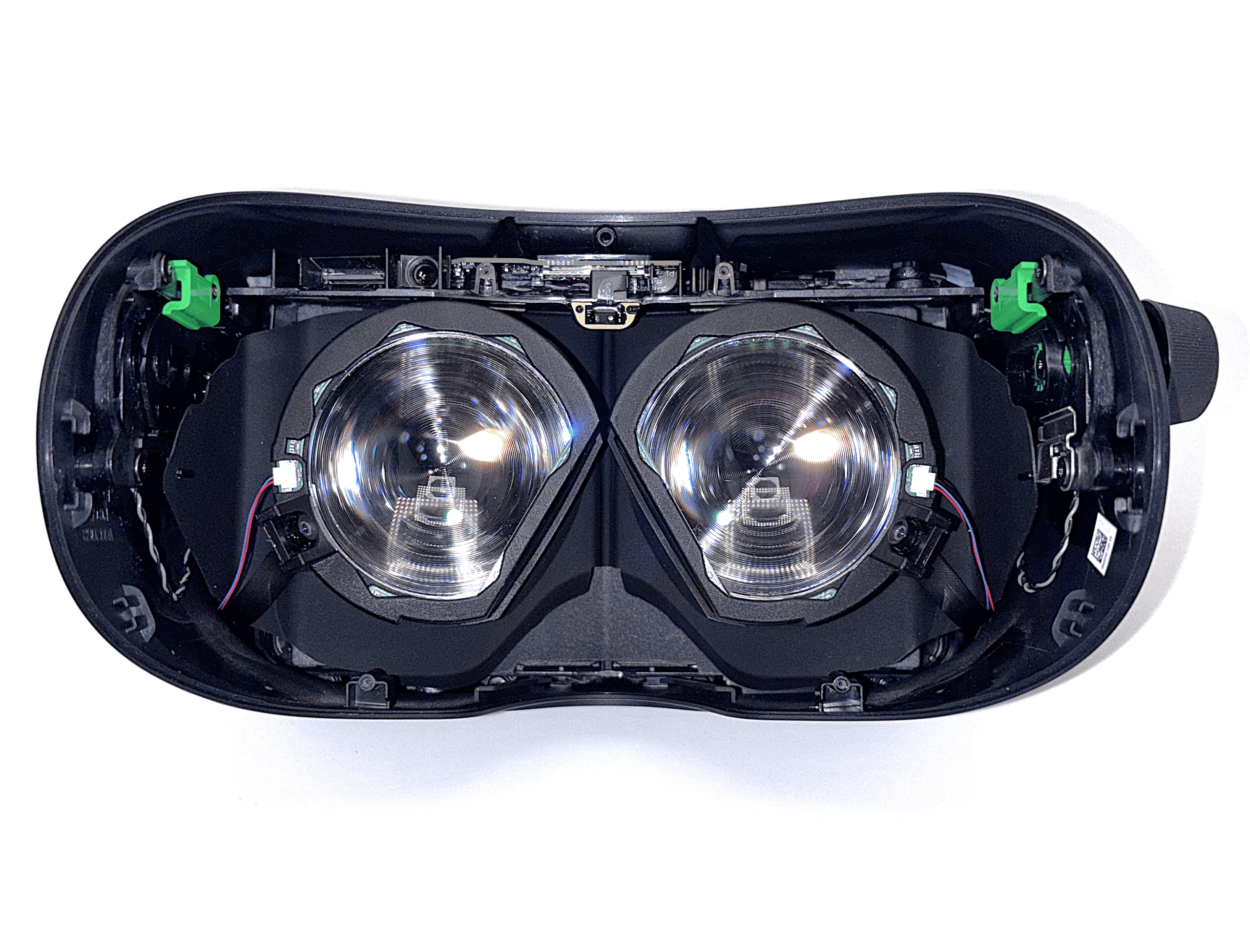 Close-up of the right side cable routing