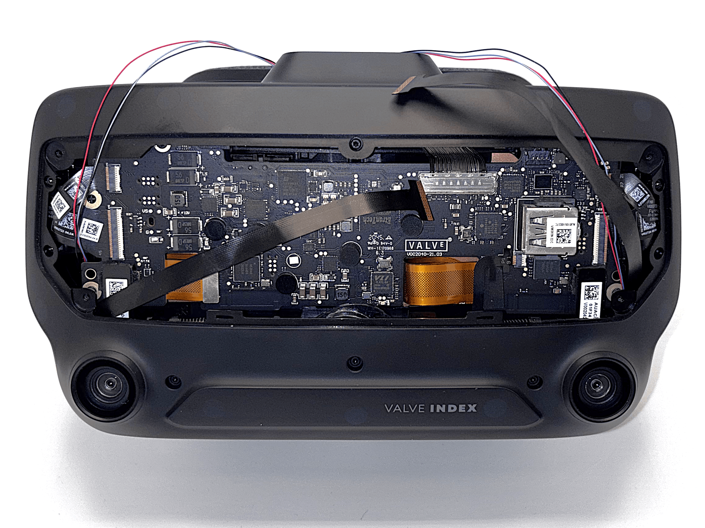 Ribbon cable fully pushed through the gap