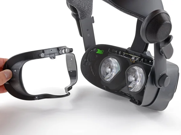 Bezel fully removed, headset internals visible