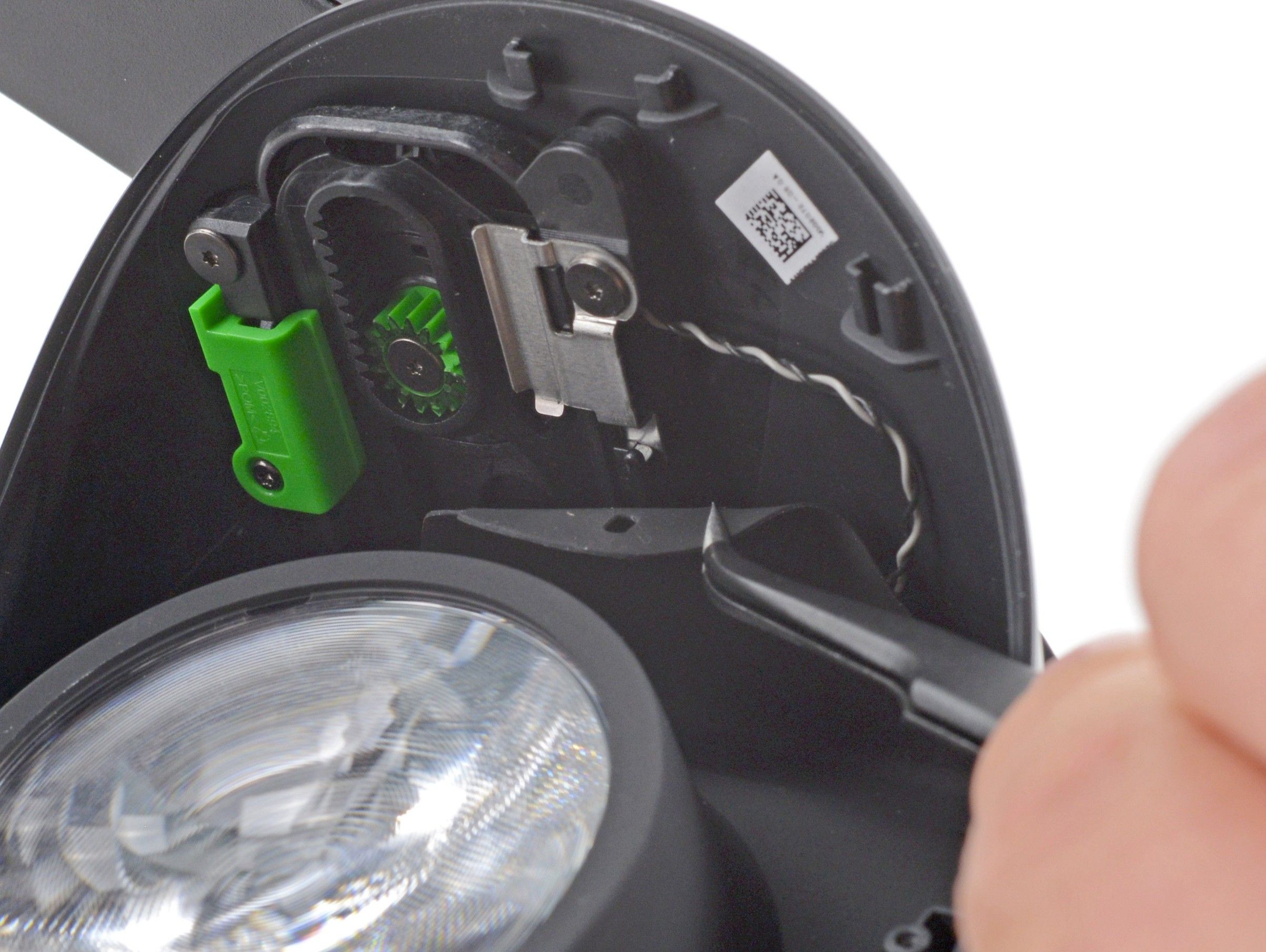 Separating right gasket edge with tweezers