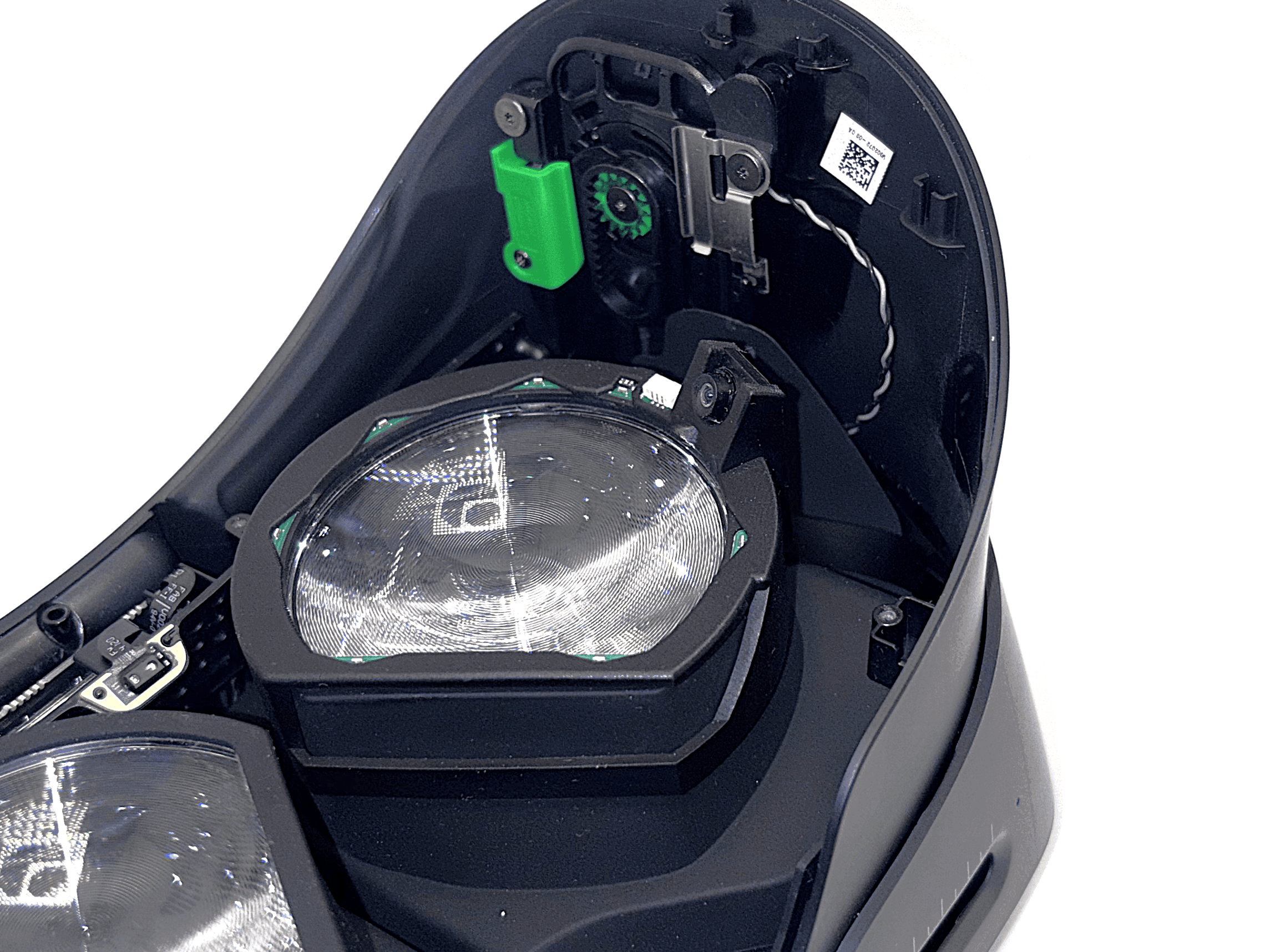 Inside view showing the right ribbon cable exit point