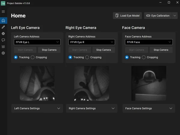 All cameras started and tracking active